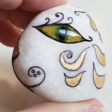 Baba Yaga stone painting
