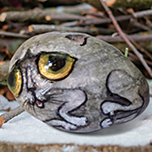 Baba Yaga stone painting
