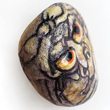 Baba Yaga stone painting