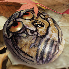 Baba Yaga stone painting