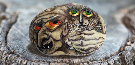 Baba Yaga stone painting