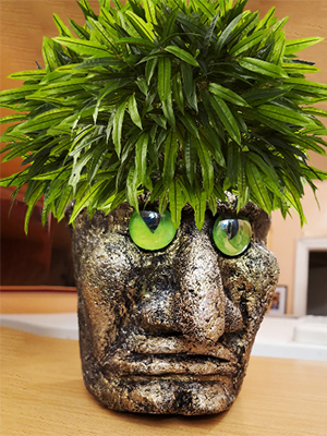 Baba Yaga pot sculpture