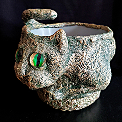 Cat pot sculpture