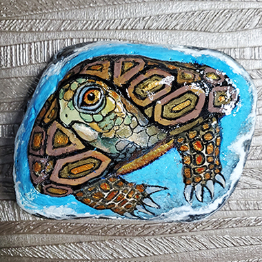 Turtle stone painting